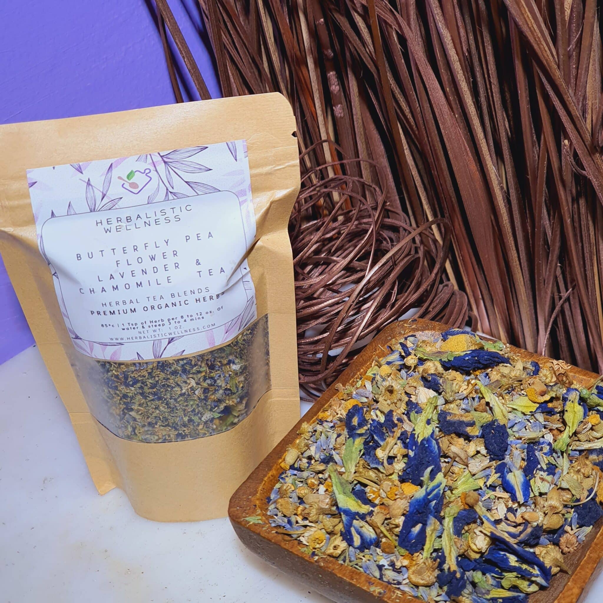 Butterfly pea lavender chamomile tea Butterfly blend tea