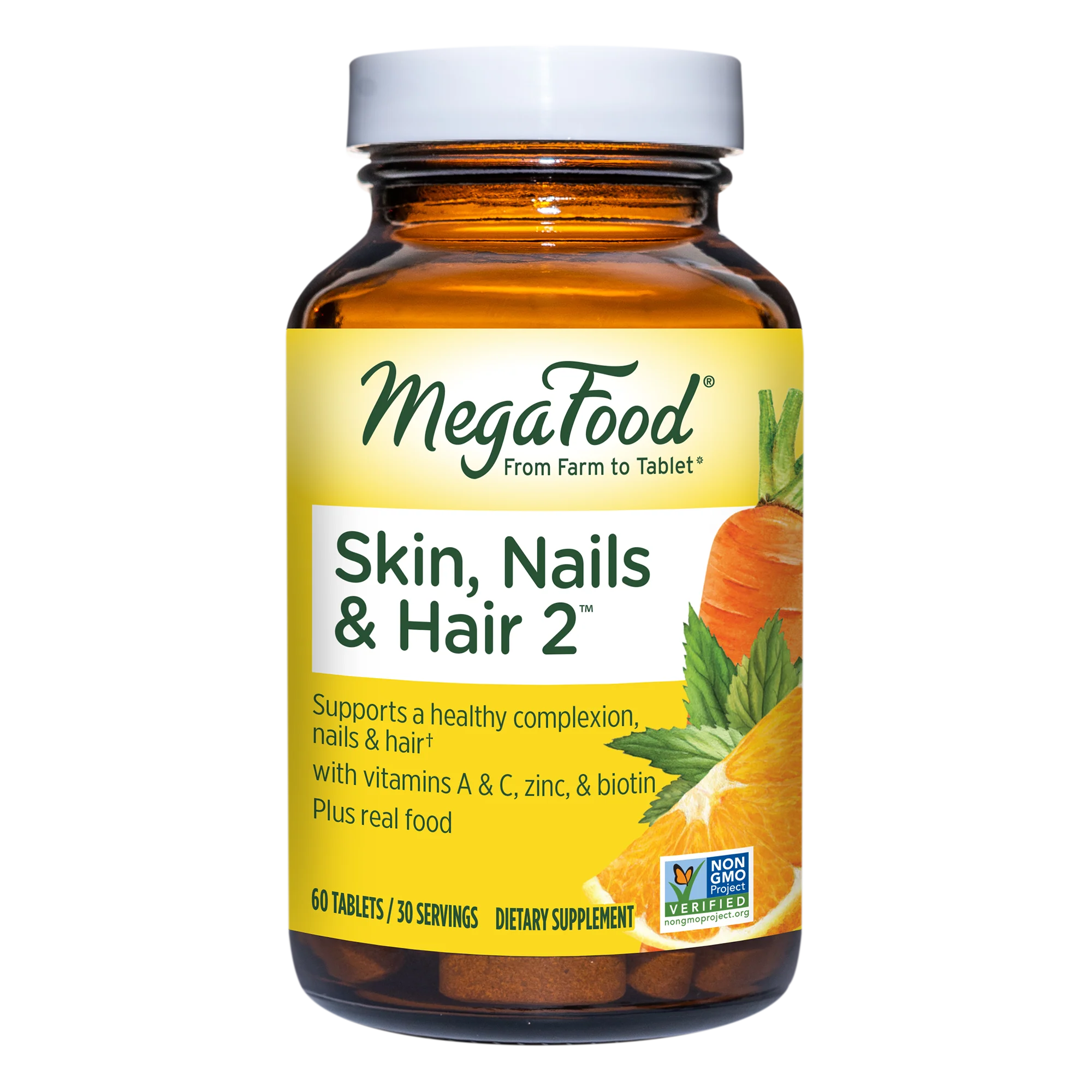 Skin, Nails & Hair 2- Multivitamin, 45 Day / 90ct / MegaFood - Food Based Vitamins & Supplements