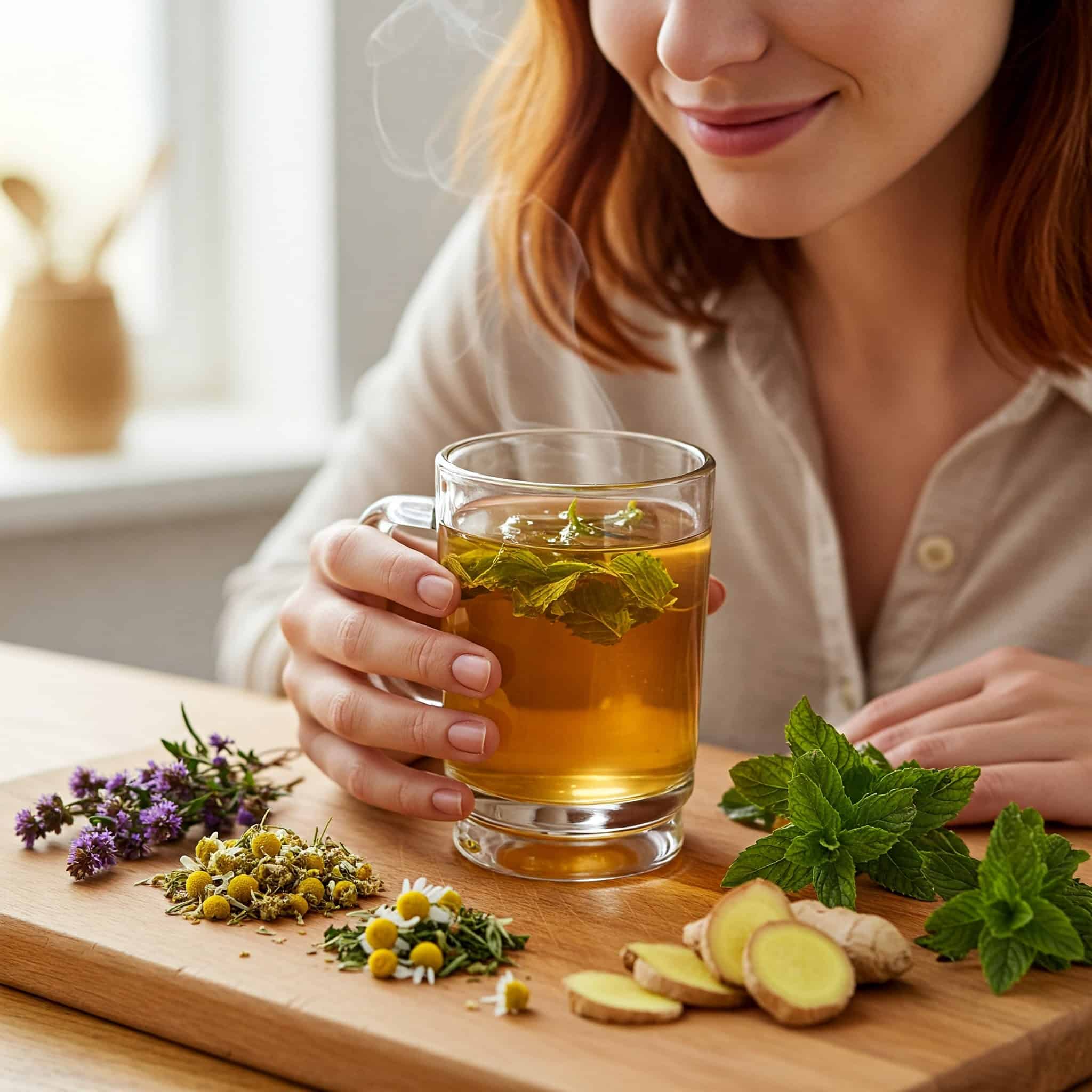 Woman sipping Tea